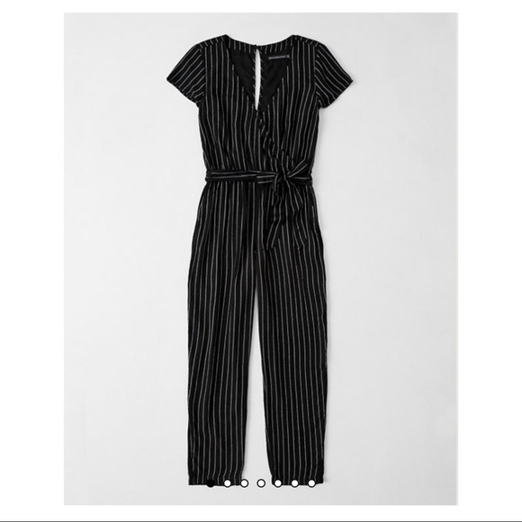 Abercrombie & Fitch Black Striped Jumpsuit - Picture 2 of 7